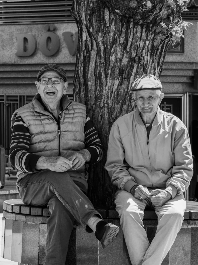 Senior residents laughing together